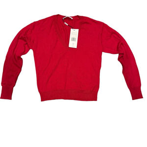 NWT Thakoon Red V-Neck Sweater Size XS, $195 MSRP